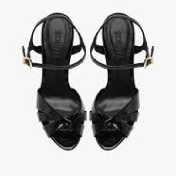 NIB Schutz Keefa Block Sandal, Black Patent, Size 11 - Picture 9 of 9
